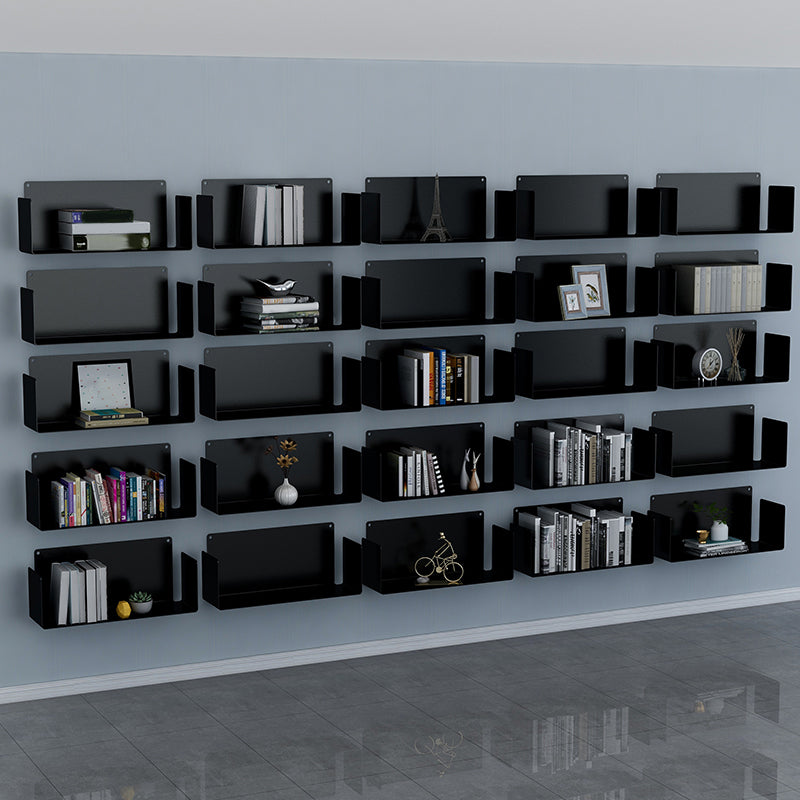 1 Shelf Closed Back Bookshelf Glam Metal Floating Horizontal Bookcase