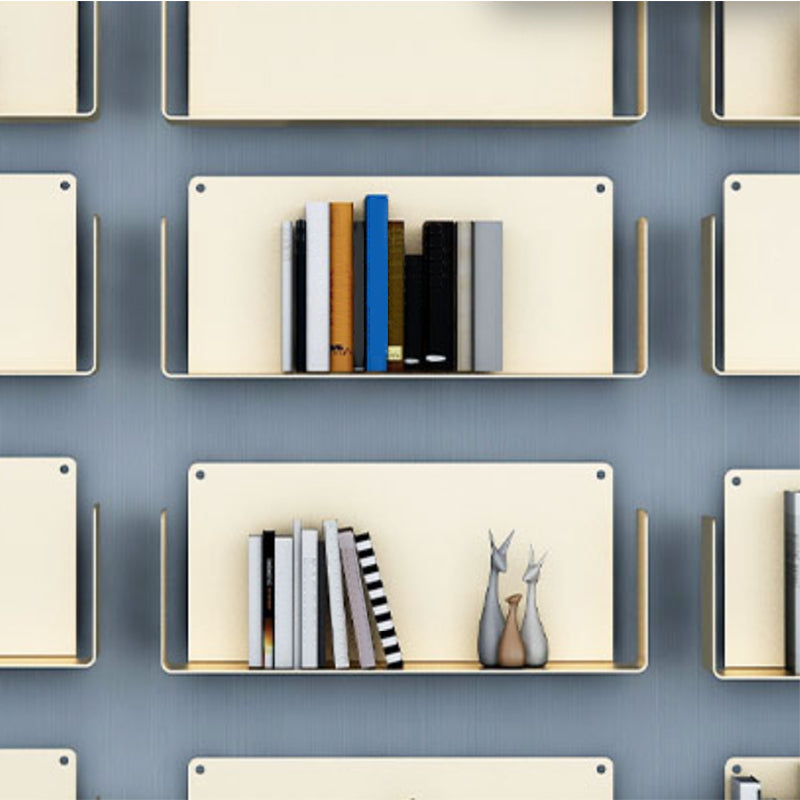 1 Shelf Closed Back Bookshelf Glam Metal Floating Horizontal Bookcase