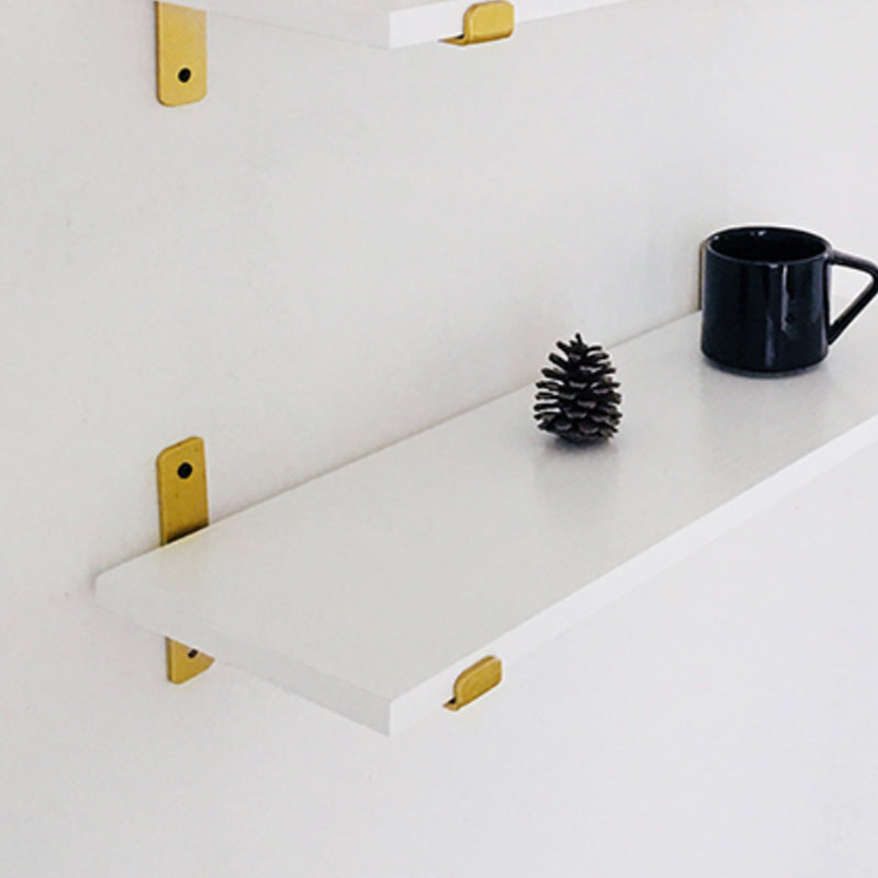 Engineered Wood White Bookshelf Glam Floating Closed Back Bookcase