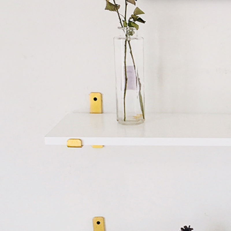 Engineered Wood White Bookshelf Glam Floating Closed Back Bookcase