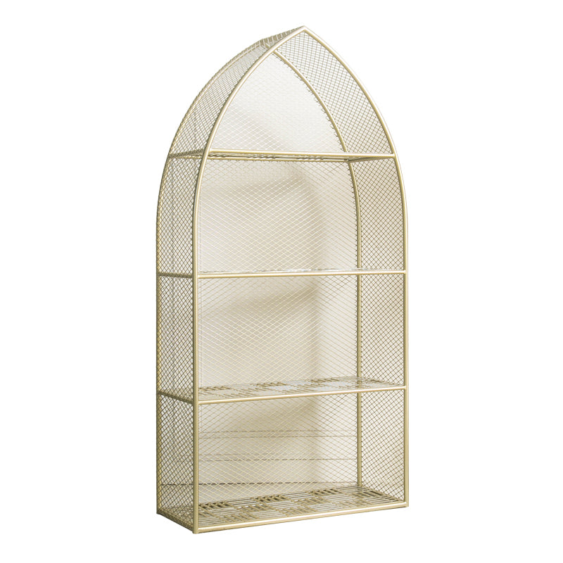 Glam Gold Bookshelf Standard Metal Bookcase with Shelves for Home Office