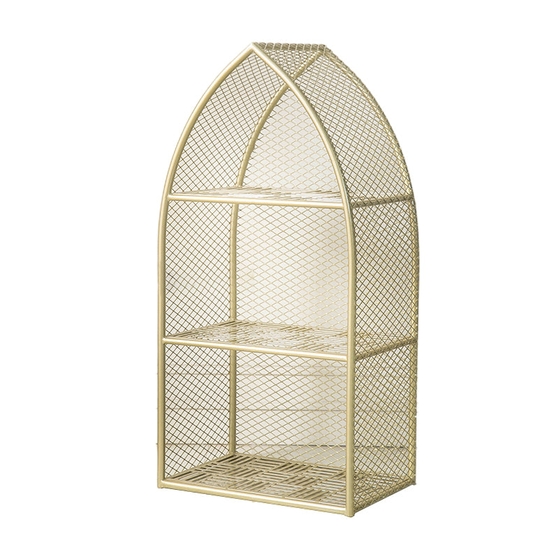 Glam Gold Bookshelf Standard Metal Bookcase with Shelves for Home Office