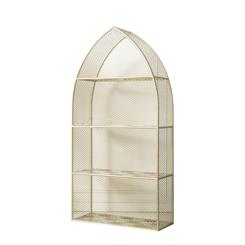 Glam Gold Bookshelf Standard Metal Bookcase with Shelves for Home Office