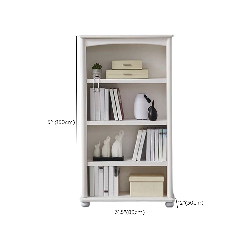 Wood Standard Bookshelf White Contemporary Bookcase with Shelves