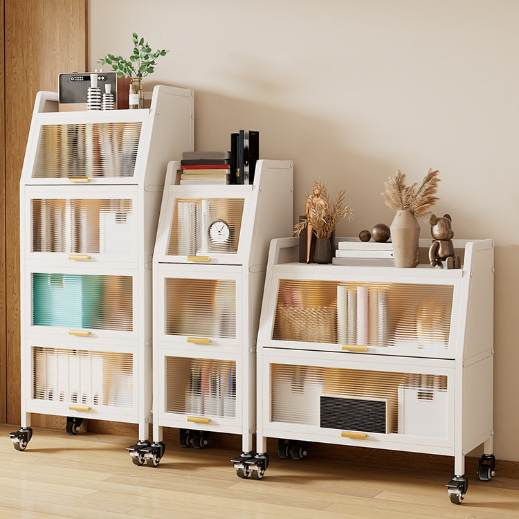 Standard Metal Industrial Bookcase Closed Back Bookshelf with Cabinets