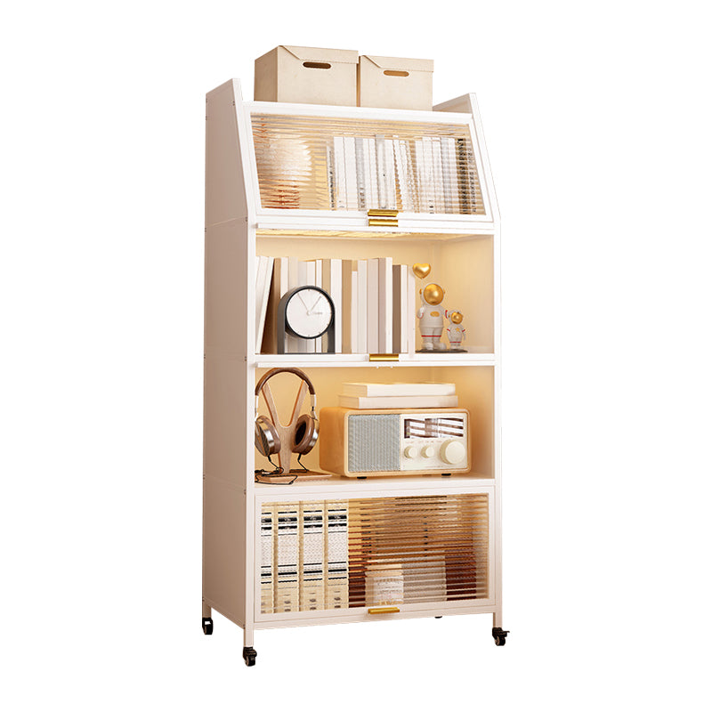 Standard Metal Industrial Bookcase Closed Back Bookshelf with Cabinets
