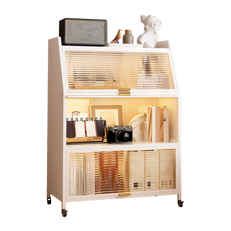Standard Metal Industrial Bookcase Closed Back Bookshelf with Cabinets