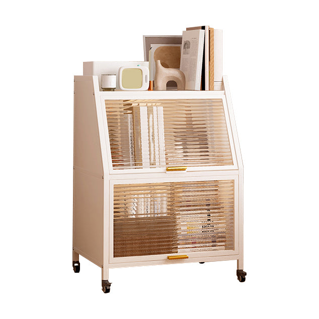 Standard Metal Industrial Bookcase Closed Back Bookshelf with Cabinets