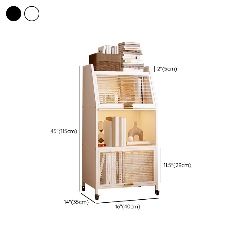 Standard Metal Industrial Bookcase Closed Back Bookshelf with Cabinets