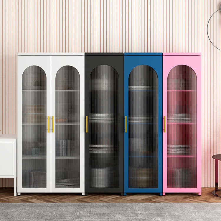 Scandinavian Metal Bookshelf Standard Closed Back Bookcase with Cabinets