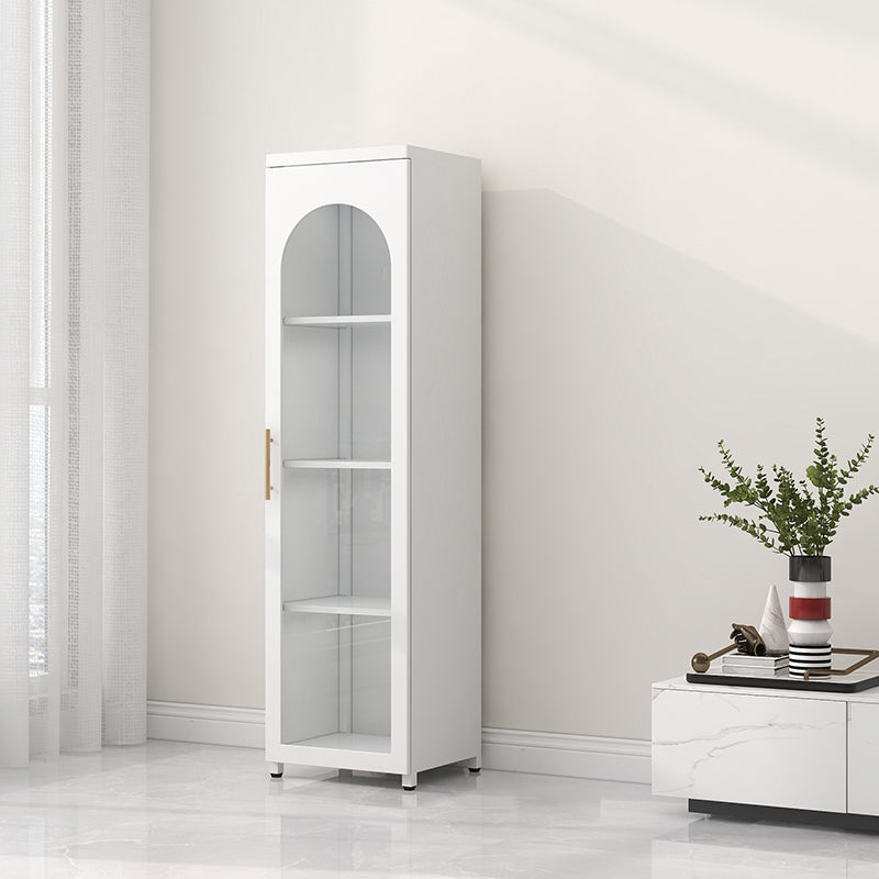 Scandinavian Metal Bookshelf Standard Closed Back Bookcase with Cabinets