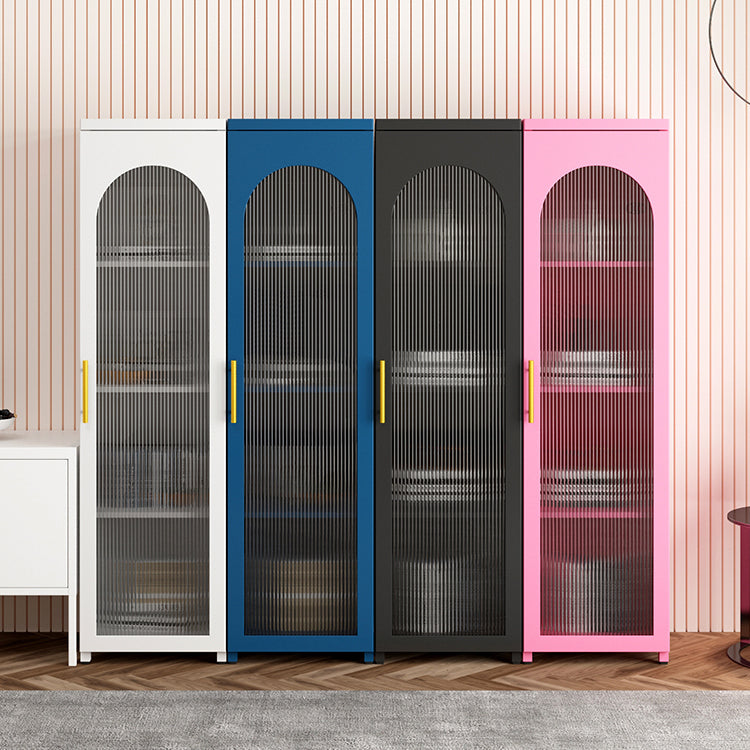 Scandinavian Metal Bookshelf Standard Closed Back Bookcase with Cabinets