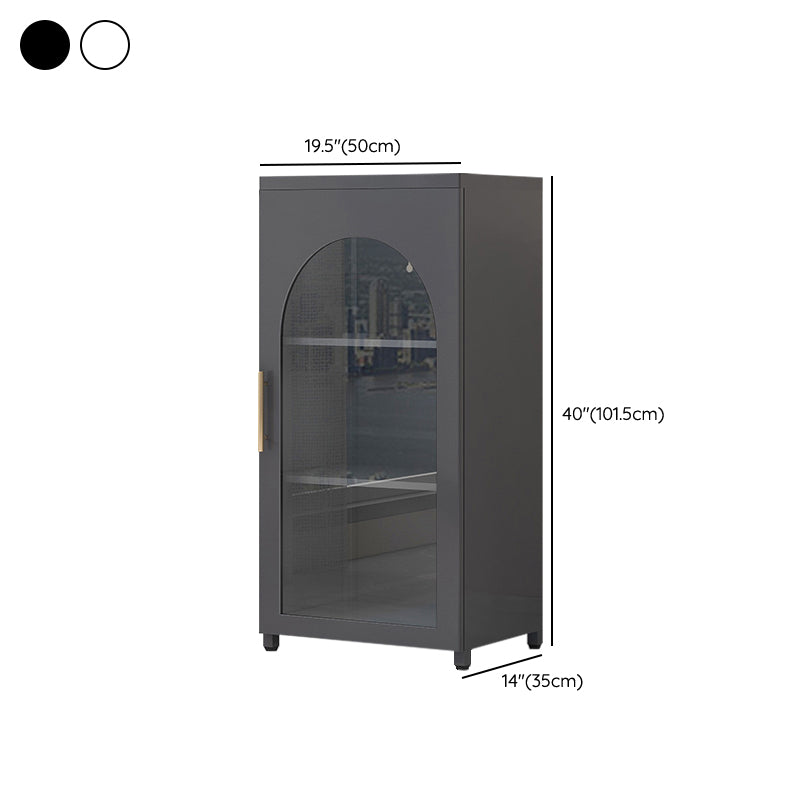 Scandinavian Metal Bookshelf Standard Closed Back Bookcase with Cabinets