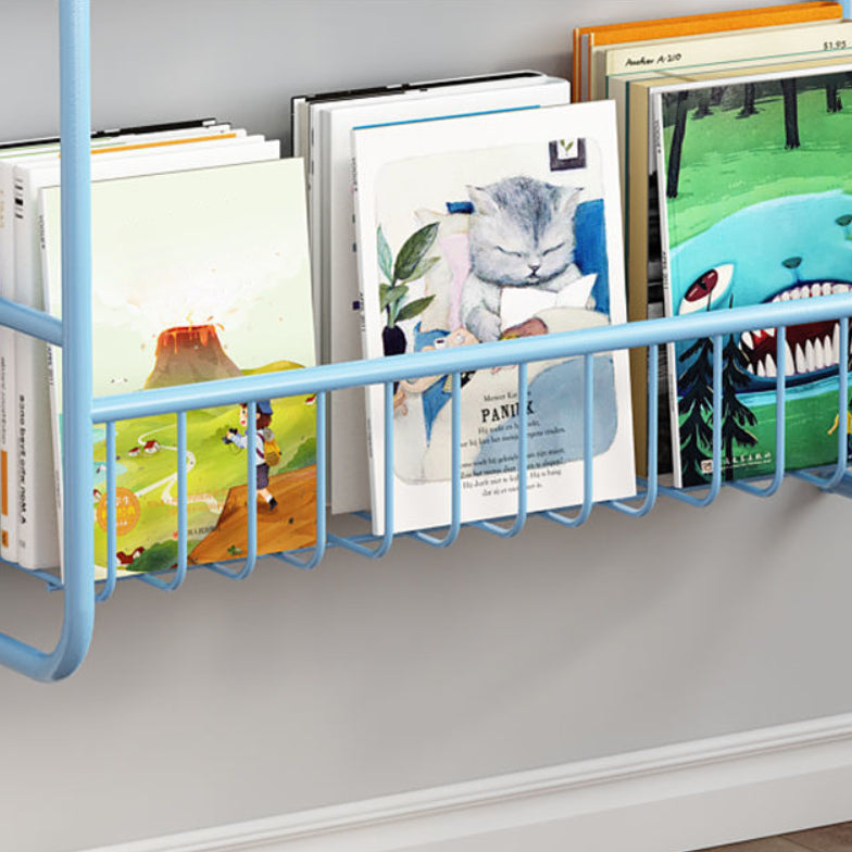 Metal Floating Scandinavian Bookcase Closed Back Bookshelf with Shelves