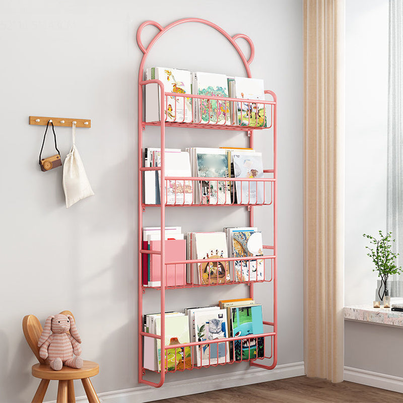Metal Floating Scandinavian Bookcase Closed Back Bookshelf with Shelves