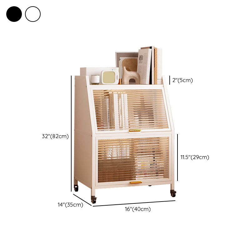 Metal Standard Bookshelf Closed Back Industrial Bookcase with Cabinets