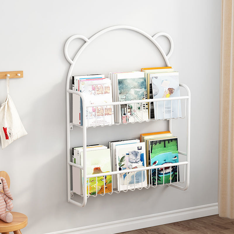 Metal Closed Back Bookshelf Scandinavian Wall Mounted Bookcase