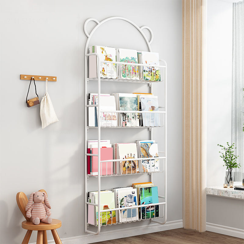 Metal Closed Back Bookshelf Scandinavian Wall Mounted Bookcase