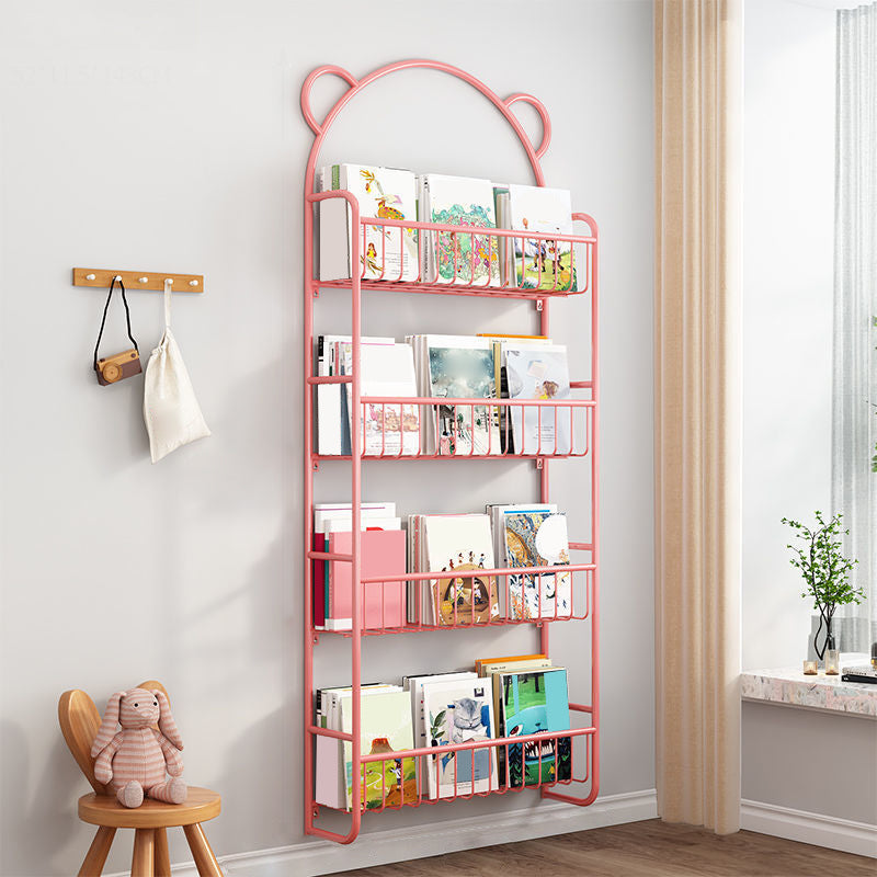 Metal Closed Back Bookshelf Scandinavian Wall Mounted Bookcase