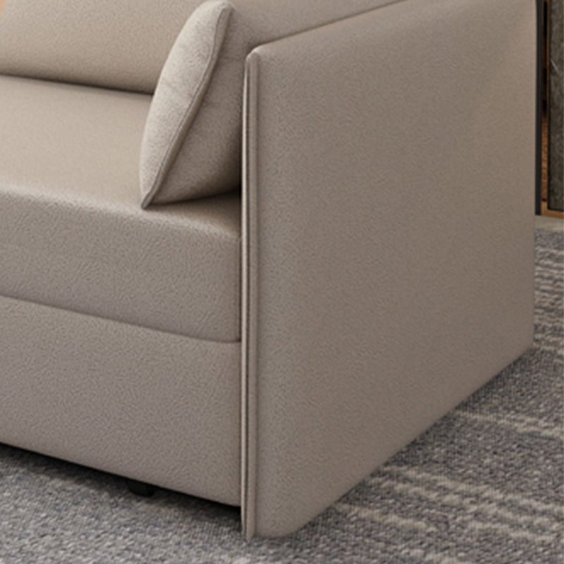 Contemporary Sofa Futon Bonded Leather Futon Sleeper Sofa with Storage