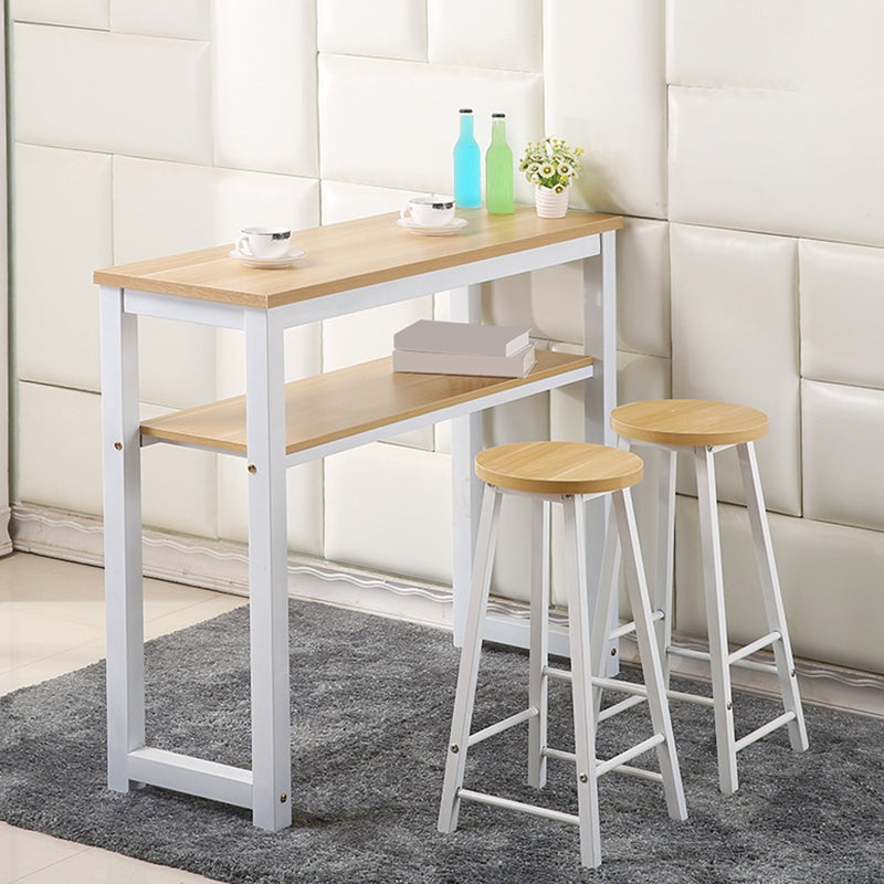 Rectangle Bar Table Contemporary Trestle Pub Table for Indoor and Breakroom