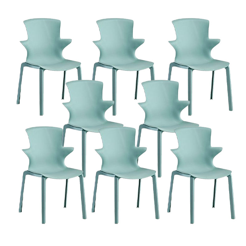 Home Stacking Side Chair Indoor Plastic Wingback Dining Chair