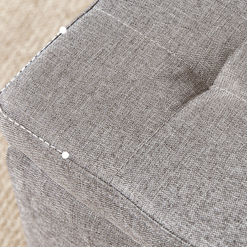 Modern Dark Grey Square Pouf Cotton Tear Resistant Pouf for Living Room