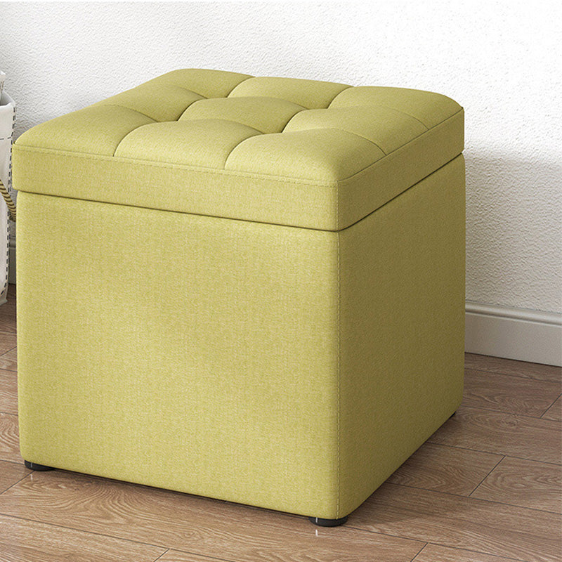 Modern Dark Grey Square Pouf Cotton Tear Resistant Pouf for Living Room