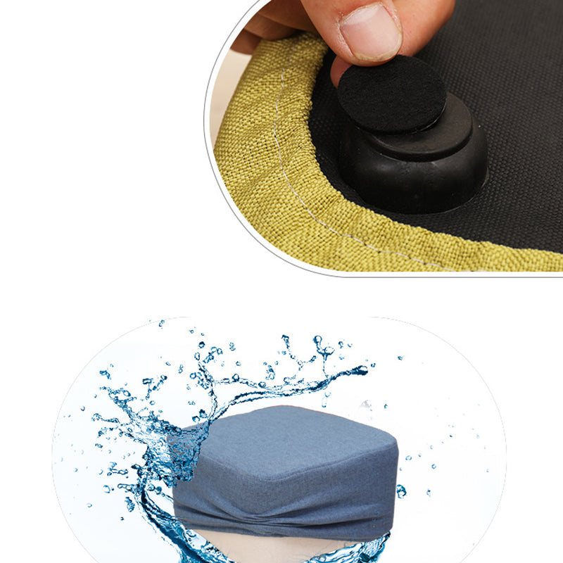 Contemporary Pouf Ottoman Fabric Upholstered Solid Color Square Ottoman