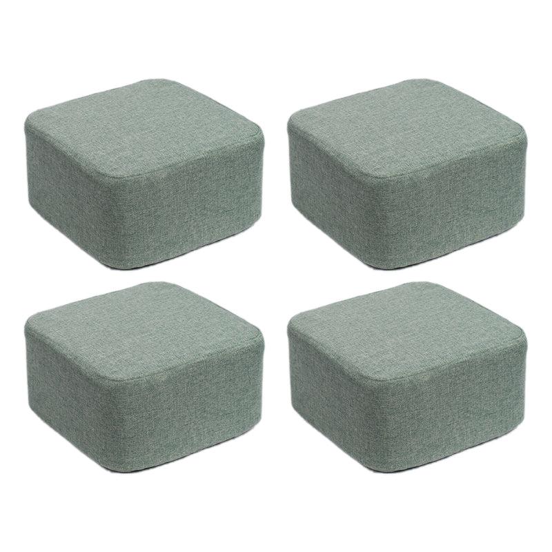 Contemporary Pouf Ottoman Fabric Upholstered Solid Color Square Ottoman