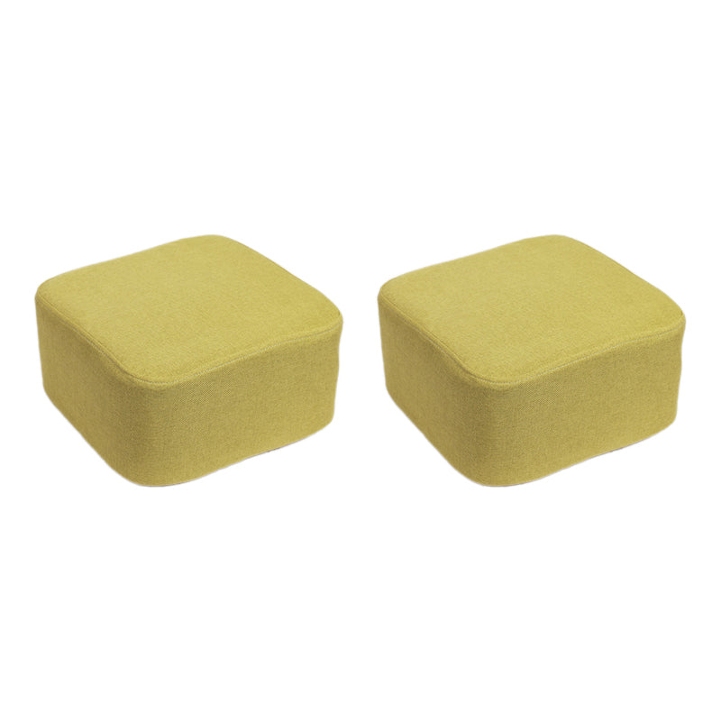 Contemporary Pouf Ottoman Fabric Upholstered Solid Color Square Ottoman