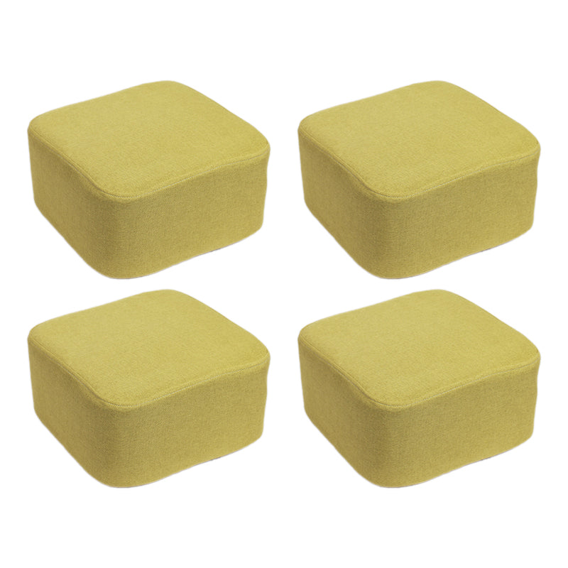 Contemporary Pouf Ottoman Fabric Upholstered Solid Color Square Ottoman