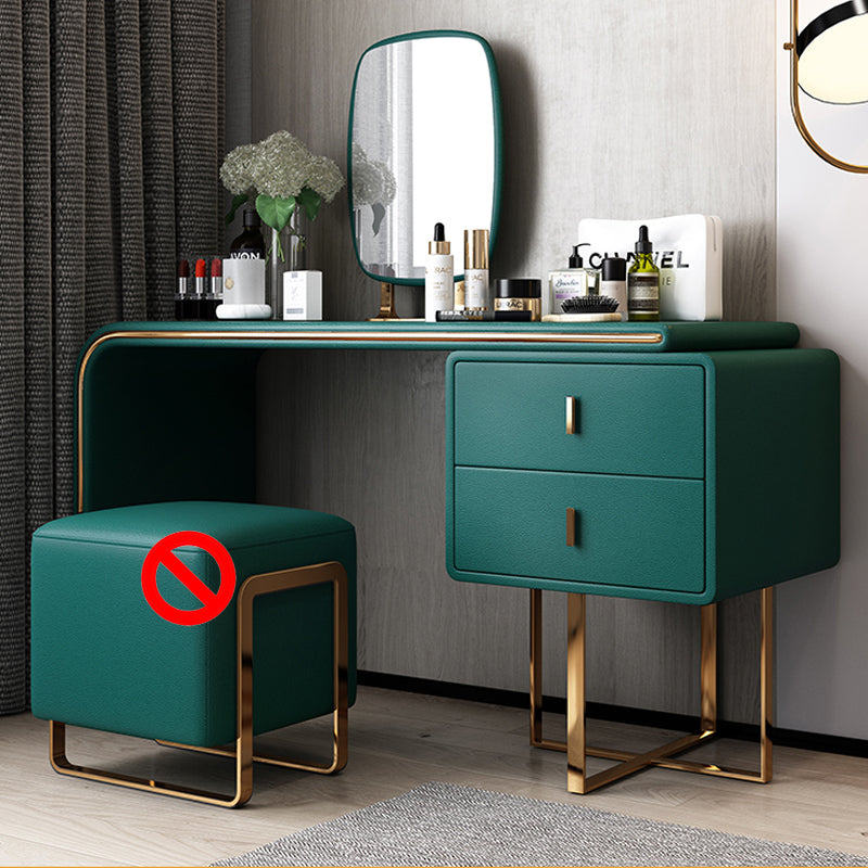 Faux Leather Make-up Vanity Wood Vanity Dressing Table with 2 Storage Drawers