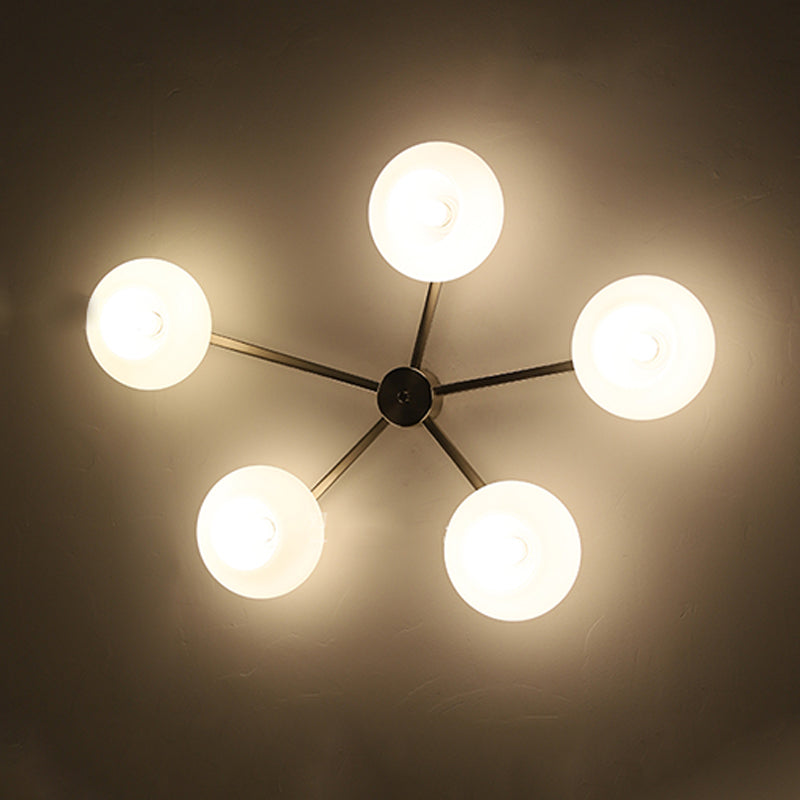 Modern Style Ceiling Lamp Glass Shade Flush Mount Light Fixture