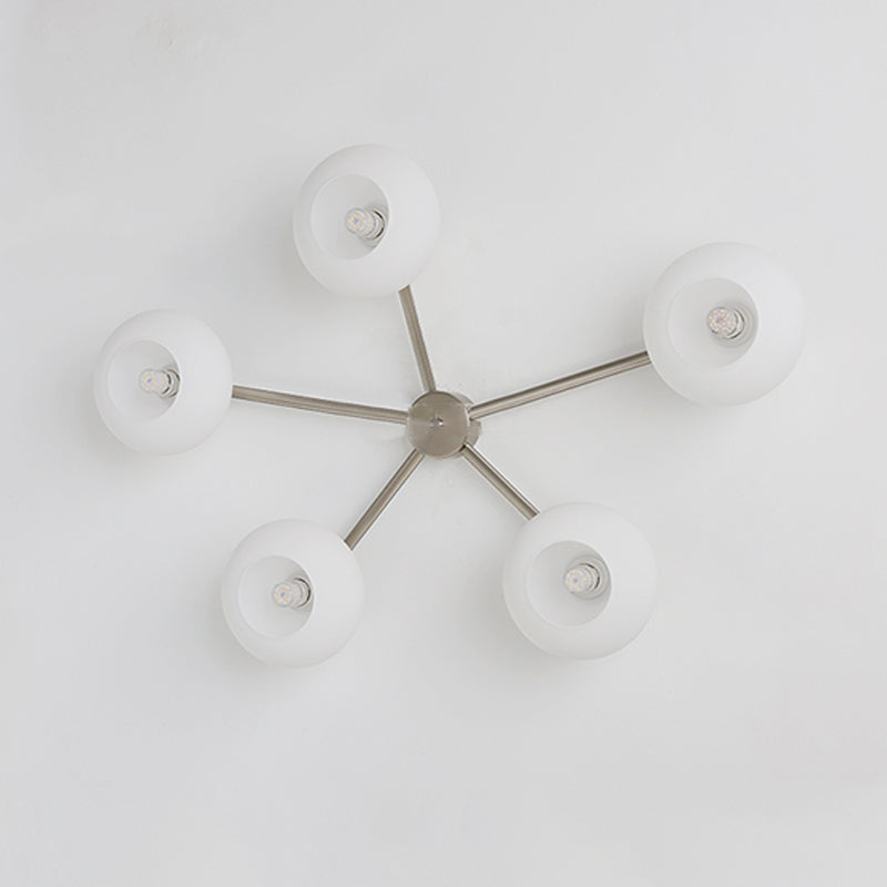 Modern Style Ceiling Lamp Glass Shade Flush Mount Light Fixture