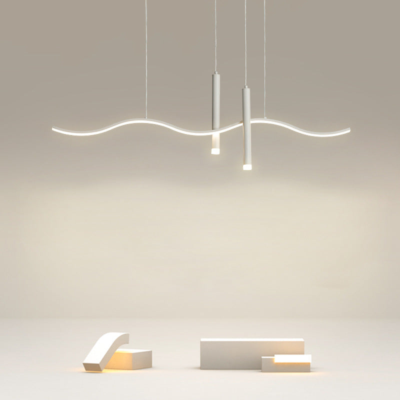 White Ceiling Light LED Contemporary Kitchen Island Lighting for Dining Room