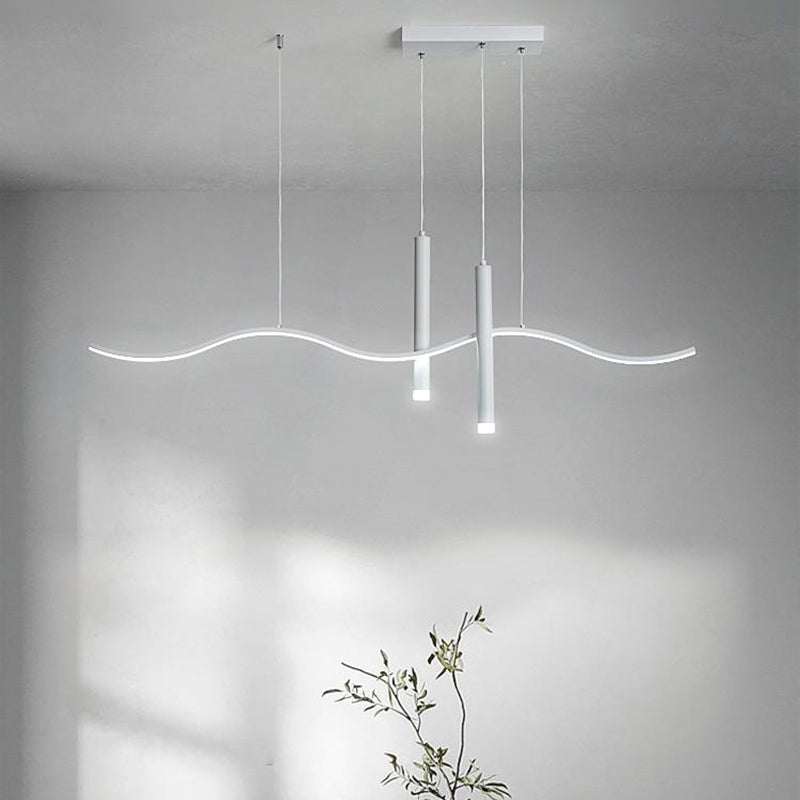 White Ceiling Light LED Contemporary Kitchen Island Lighting for Dining Room