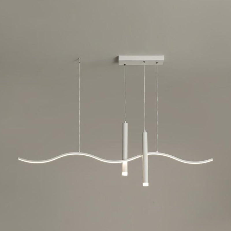White Ceiling Light LED Contemporary Kitchen Island Lighting for Dining Room