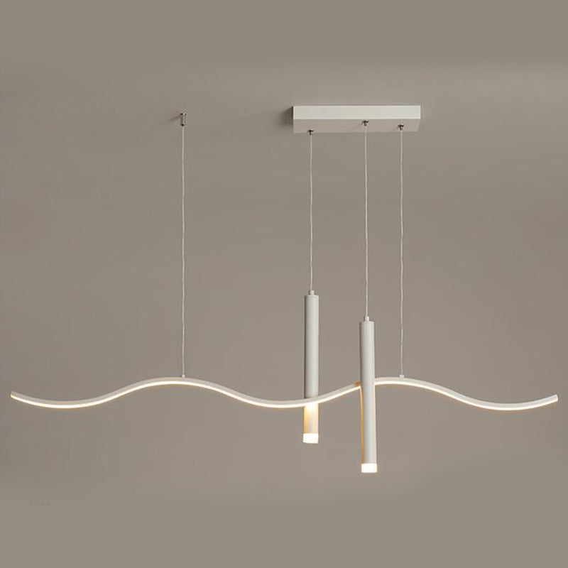 White Ceiling Light LED Contemporary Kitchen Island Lighting for Dining Room