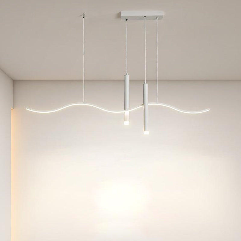 White Ceiling Light LED Contemporary Kitchen Island Lighting for Dining Room