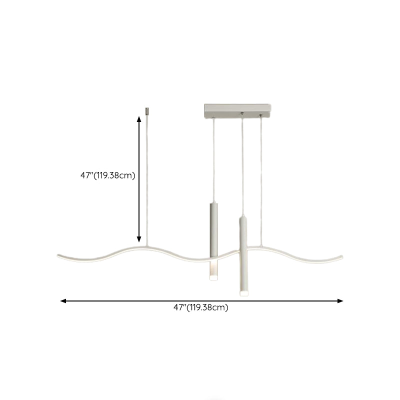 White Ceiling Light LED Contemporary Kitchen Island Lighting for Dining Room