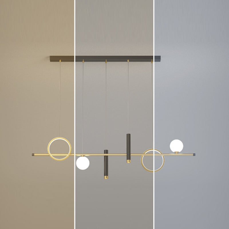 Linear Island Lighting Modern Metal Hanging Lights for Dining Room