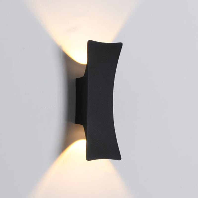 Oval Shape Wall Lamp Modern Style Metal 2 Lights Wall Light in White/Black
