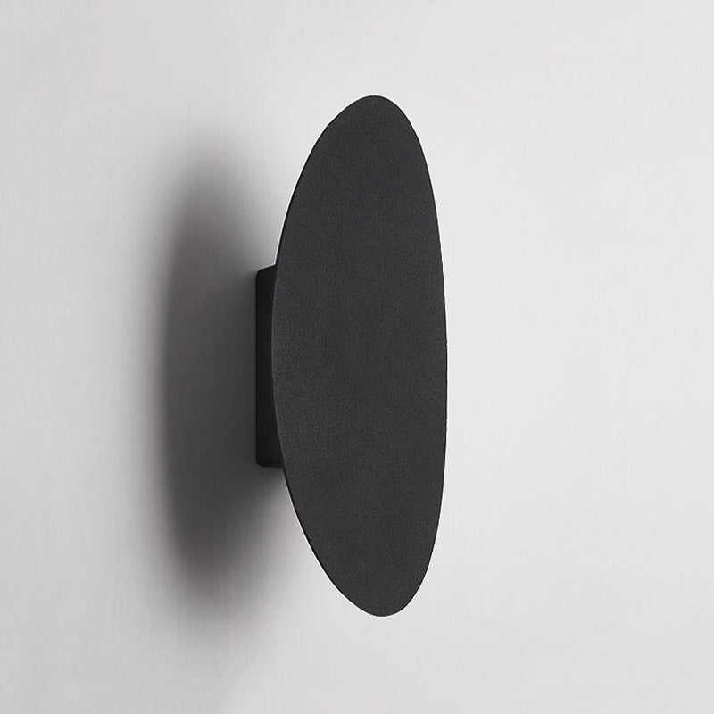 Oval Shape Wall Lamp Modern Style Metal 2 Lights Wall Light in White/Black