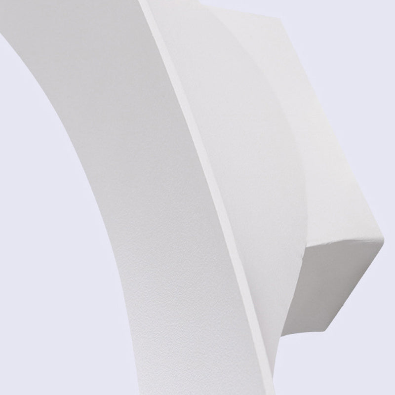 Oval Shape Wall Lamp Modern Style Metal 2 Lights Wall Light in White/Black