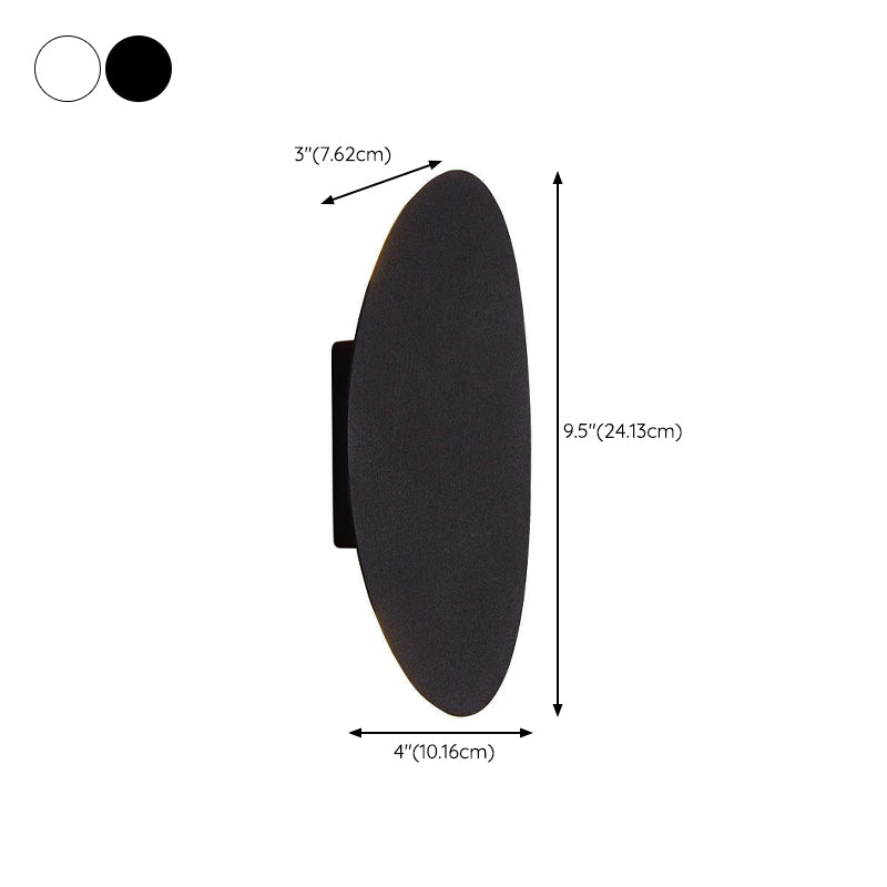 Oval Shape Wall Lamp Modern Style Metal 2 Lights Wall Light in White/Black