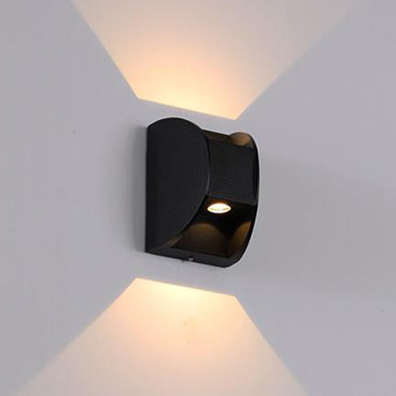 Geometric Shape Wall Lamp Modern Style Metal 2 Lights Wall Light in Black
