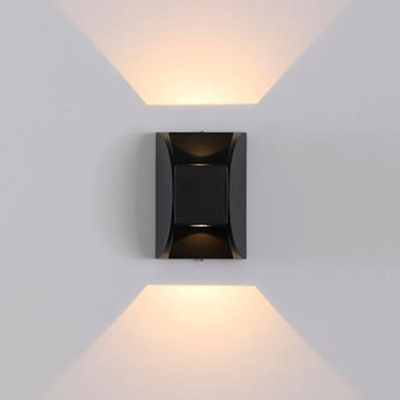 Geometric Shape Wall Lamp Modern Style Metal 2 Lights Wall Light in Black