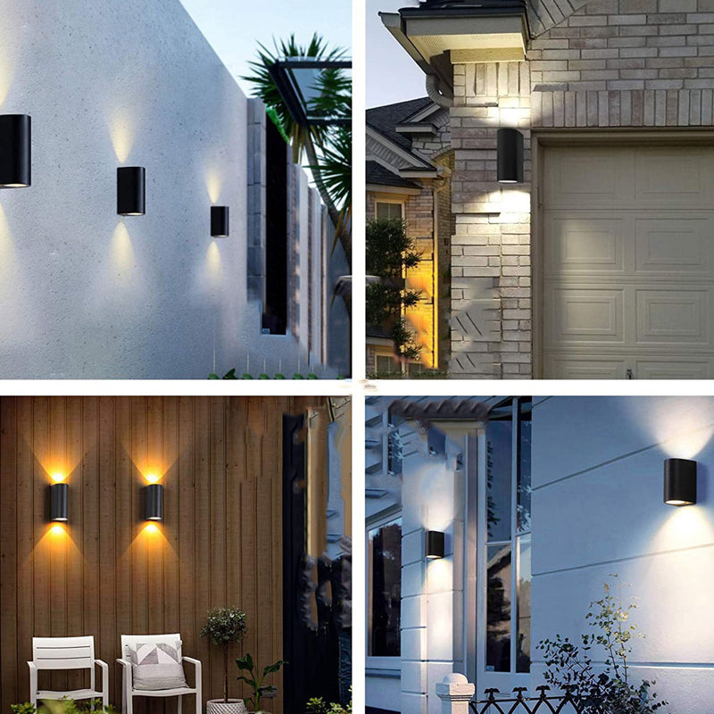 Cylinder Shape Wall Lamp Modern Style Metal 2 Lights Wall Light in White/Black