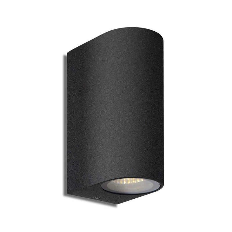 Cylinder Shape Wall Lamp Modern Style Metal 2 Lights Wall Light in White/Black